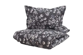 Billede af Turiform sengetøj - 140x200 cm - Cara black - Blomstret sengetøj - 100% bomuldssatin sengesæt hos Shopdyner.dk
